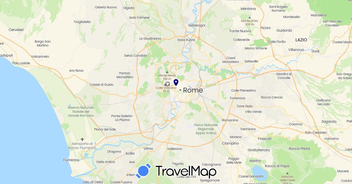 TravelMap itinerary: driving in Italy (Europe)